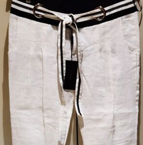 Rocco Barocco Womens bl/wh 42/11.5/12 Jeans w/Silver Color Hardware...